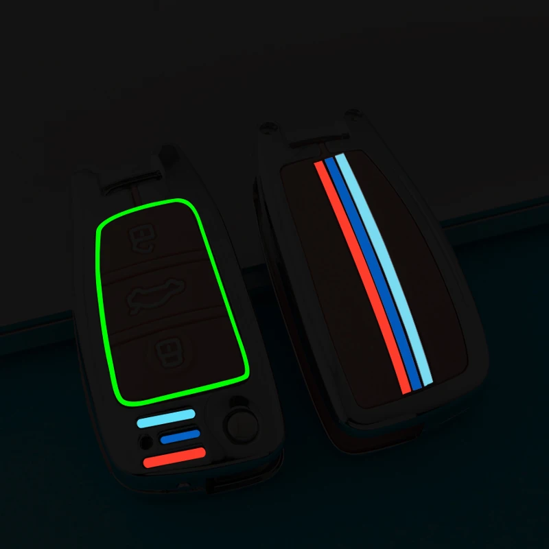 In-Lega-di-zinco-di-Chiave-Dell-automobile-di-Caso-Della-Protezione-Della-Copertura-Per-Audi.jpg Custodia/cover per Chiave/telecomando Per Audi A3 A4 A5 C5 C6 8L 8P B6 B7 B8 C6 RS3 Q3 Q7 TT 8L 8V S3 portachiavi accessori auto - In Lega di zinco di Chiave Dell automobile di Caso Della Protezione Della Copertura Per Audi