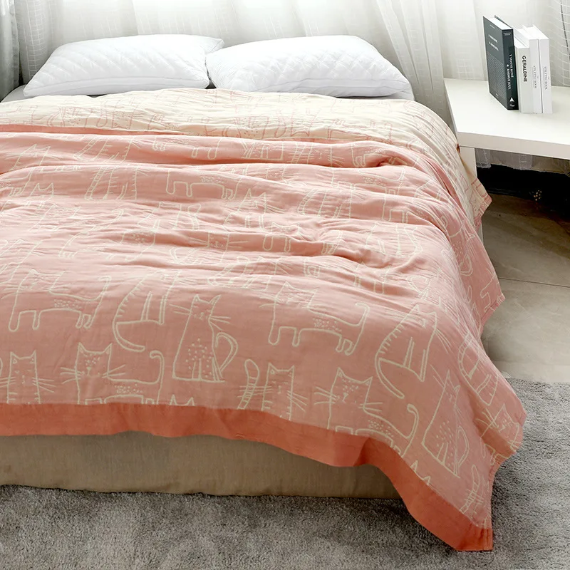 Японское полотенце, покрывало, покрывало для кровати, детское постельное белье, домашний текстиль, хлопок, пряжа, мультяшный Кот, диван, пледы, одеяло