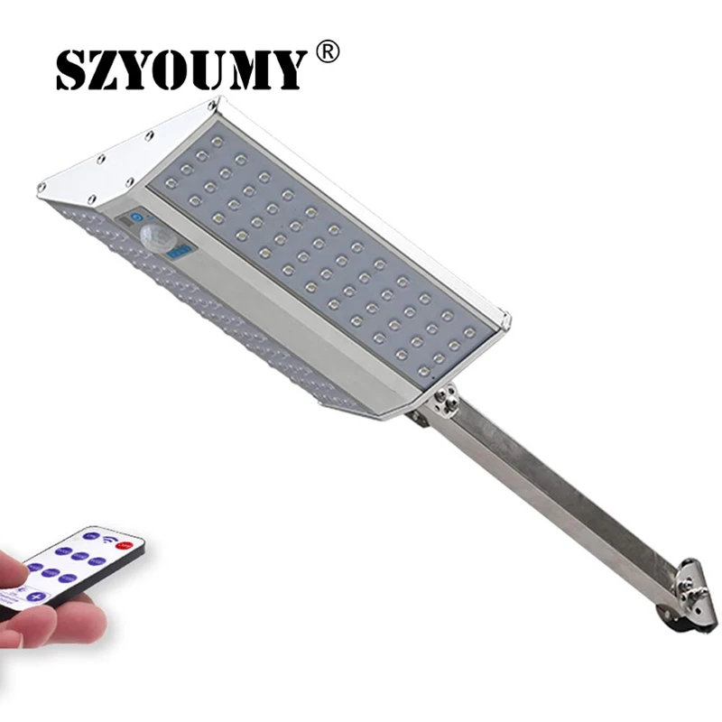 

SZYOUMY 5years Warranty 5000mah 6 Modes Led Solar Light Waterproof Solar Street Lights PIR Motion Sensor Double Side Solar Light