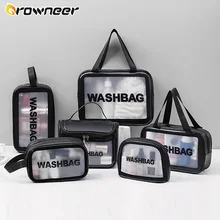 PU Women Travel Storage Bag Large Capacity Frosted Waterproof Cosmetic Bag Convenient Travel Transparent Makeup Female Wash Bag