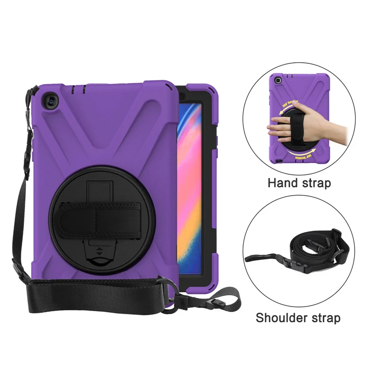 360 Вращающийся чехол для планшета samsung galaxy tab a 8,0 P200 P205 силиконовый чехол противоударный защитный чехол для galaxy tab a s pen - Цвет: Purple