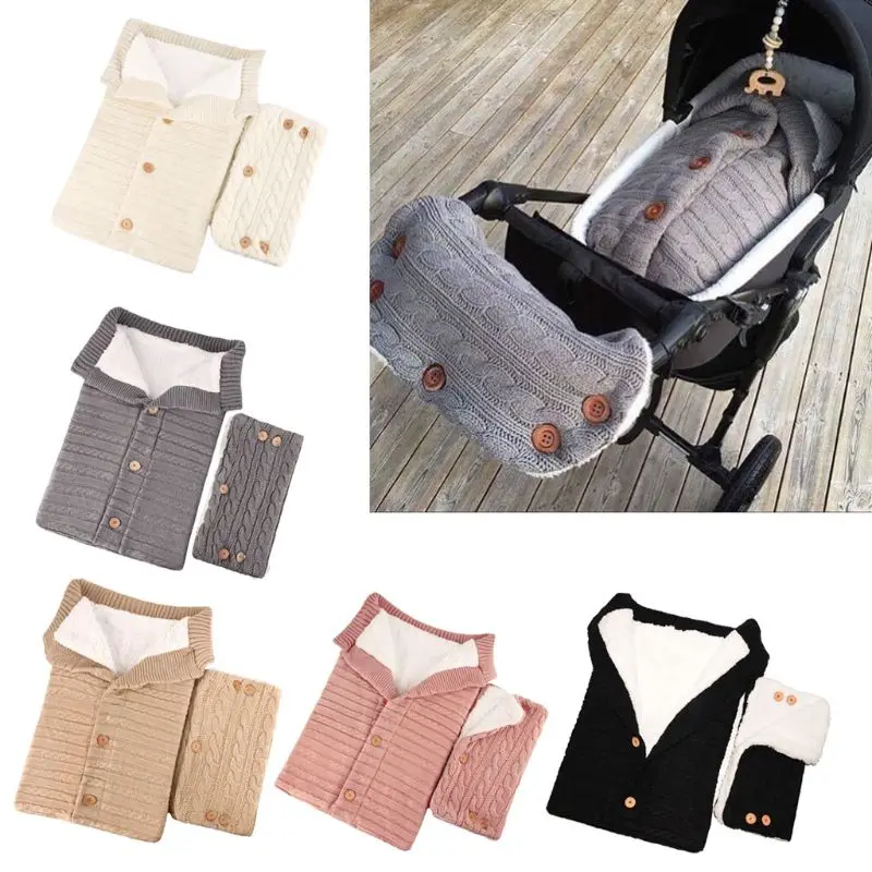 2PCS Baby Stroller Wrap Stroller gloves Set Baby Fleece Blanket Swaddle with Stroller Hand Muff Hands Warmer Sleepsacks
