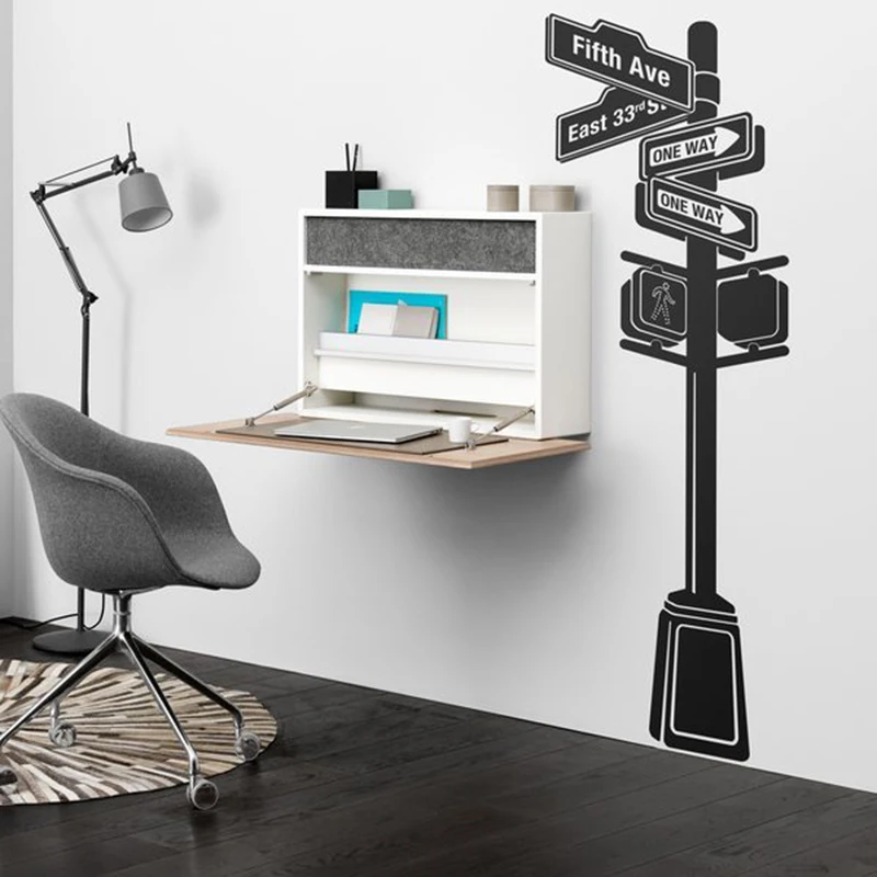 Large New York Street  Sign  Wall Sticker Bedroom Kids Room New York Sign USA Street Sign Wall Decal Classroom Vinyl Decor (2)