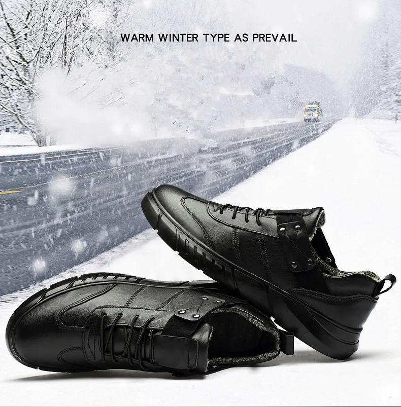 Г. Новые мужские теплые зимние плюшевые зимние ботинки на меху модная мужская повседневная обувь на шнуровке черного цвета Botas Bota мужская обувь