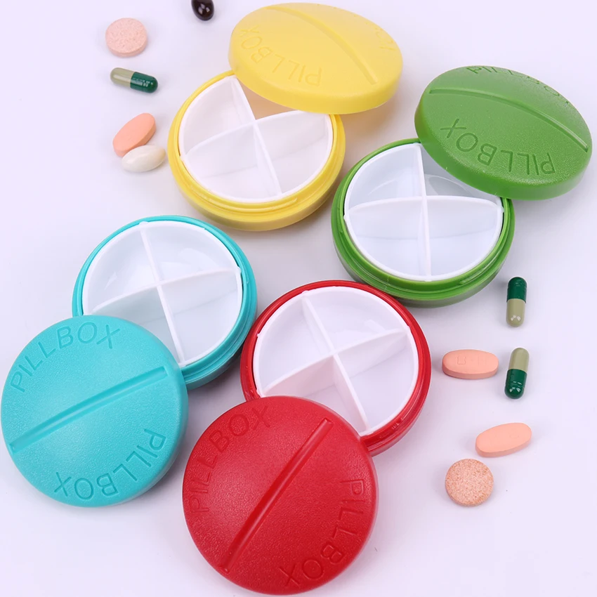 

1PC Four Grid Compartment Travel Pill Box Organizer Tablet Medicine Storage Dispenser Splitters Pill Case Holder Health Care
