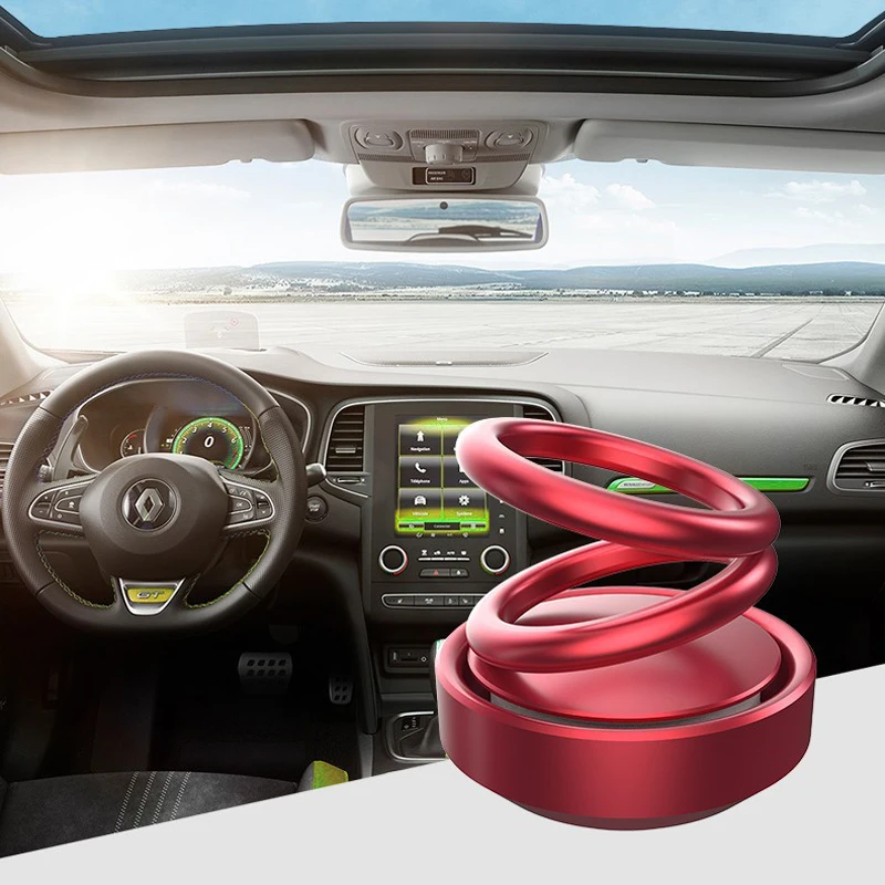 

Car Air Freshener Auto Perfume In Car Double Loop Solar Automatic Rotary Aromatherapy Diffuser Interior Decor Car Accessories
