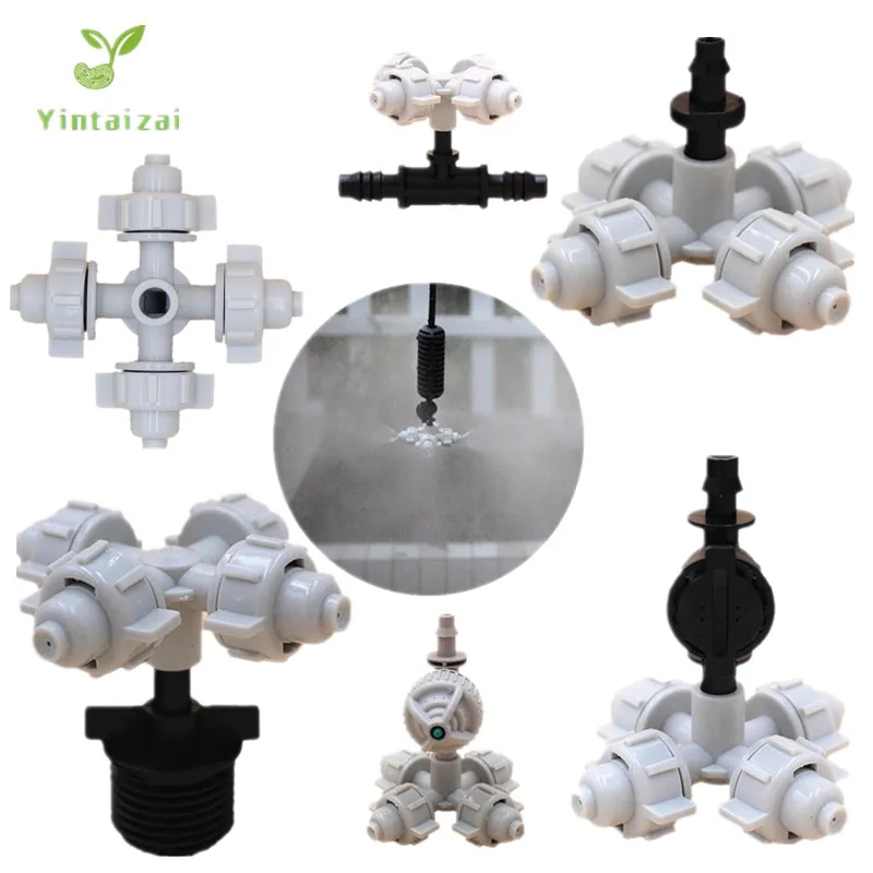 20pcs White Fogger Watering System Sprinkler 4outlet Micro Spray