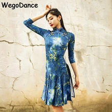 Новое латинское танцевальное платье Новые платья Чонсам Национальный Стандартный танцевальный костюм для румбы для женщин