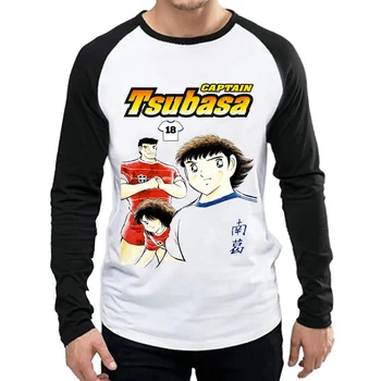 

Anime Captain Tsubasa T-Shirt Mens Fashion White Color Long Sleeve Captain Tsubasa T Shirt Top Tee tshirt Full Sleeve Clothes
