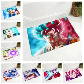 

Cartoon Floor Door Mat Dragon Ball Z Super Soft Flannel Carpet for Hallway Bedroom Non-Slip Decor Japan Anime Son Goku Doormat