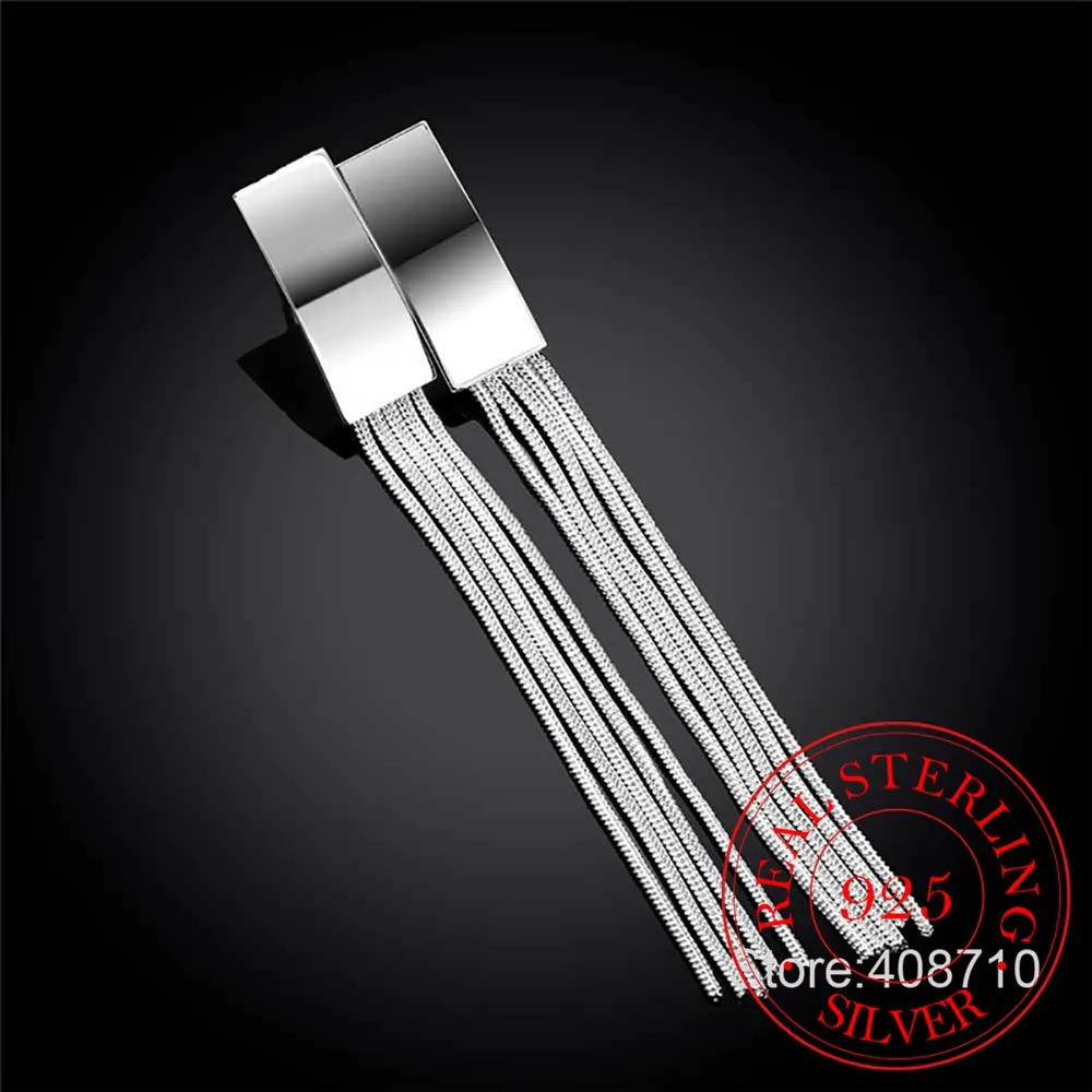 Серьги гвоздики женские из серебра 925 пробы с кисточками 2020|earrings for women|fashion earrings