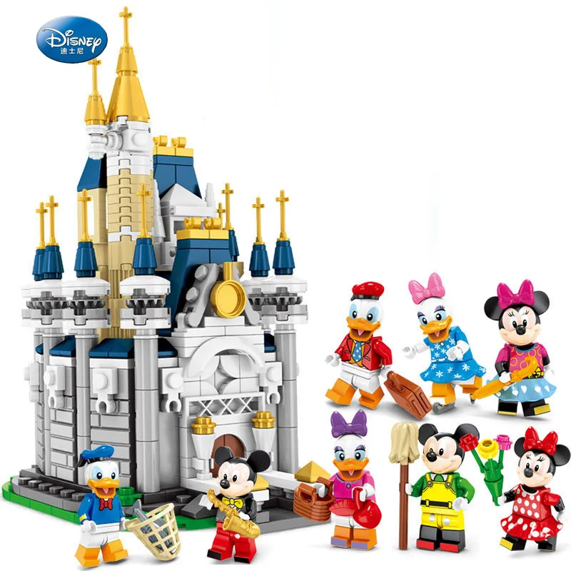 Дисней Принцесса замок строительные блоки милый Микки Маус Donalded Ducked Аниме