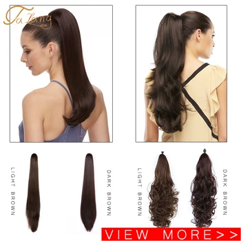 

TALANG Synthetic Women Claw on Ponytail Clip in Hair Extensions Wavy Curly Style Pony Tail Hairpiece Brown Blonde Hairstyle