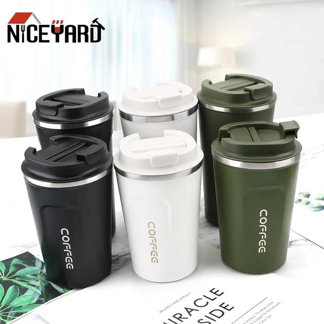 TAZZA TERMICA Thermos BICCHIERE con COPERCHIO Caffe LATTE The CALDO  Contenitore 