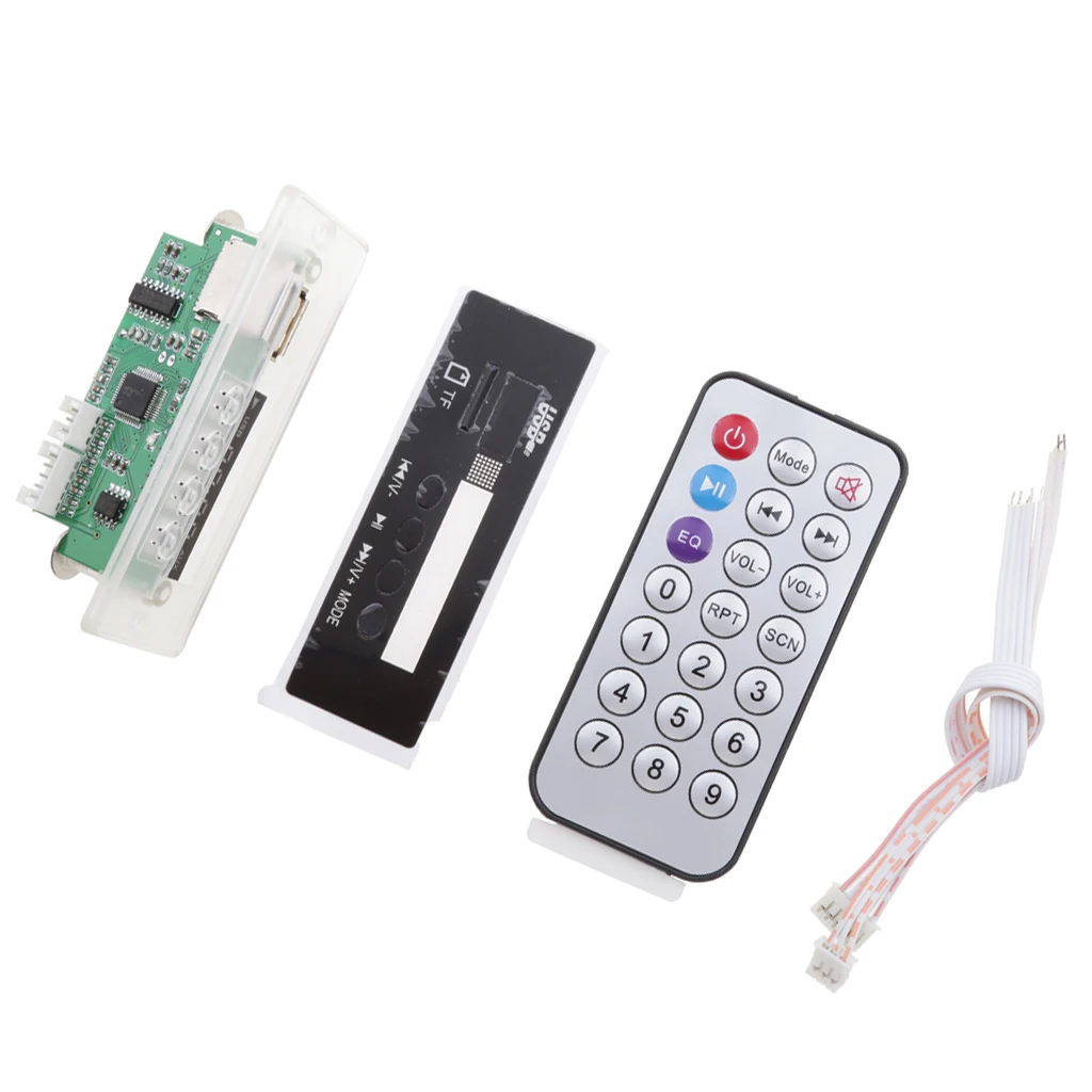 Car Blue LED MP3 Decoder Board Wireless Audio Module DC12V USB TF FM Radio