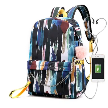 

New Canvas Backpack Casual Women Korean Middle School Student Schoolbag Trendy Computer Backpack Leisure Travel Bagpack