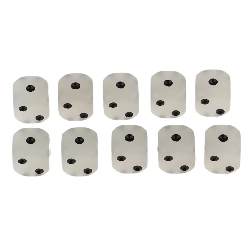 10pcs Night Luminous Dot Dices 6-Die for Dungeons and Dragons Game Accessory
