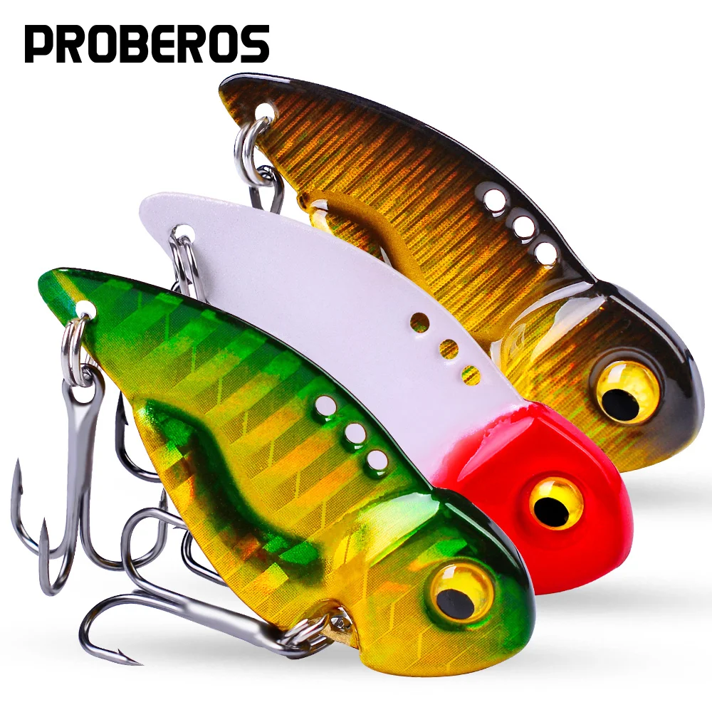 

Proberos 20PCS VIB Baits Minnow 5g 8g 14g 20g 3D Eyes Spoon Spinner Fishing Lures Hard Baits Fishing Tackle with Treble Hooks