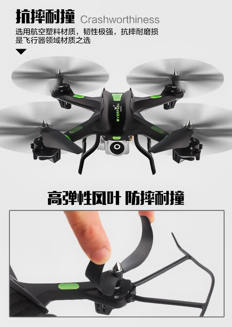 Радиоуправляемый Дрон FPV Wifi Радиоуправляемый квадрокоптер с дополнительной камерой RTF 2,4 ГГц Безголовый режим видео в реальном времени ASSOT