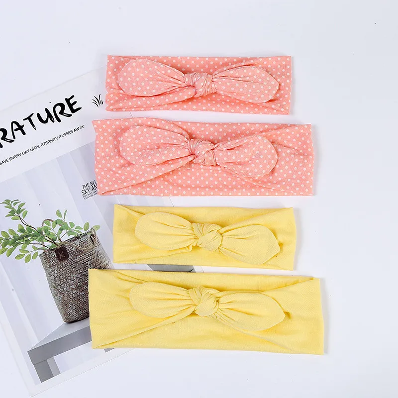

bunvel Mommy and Me Clothes 2PCS Dotting Turban Knotted Head Bands Hairbands For Mother Daughter Kids Girls Hair Accessories