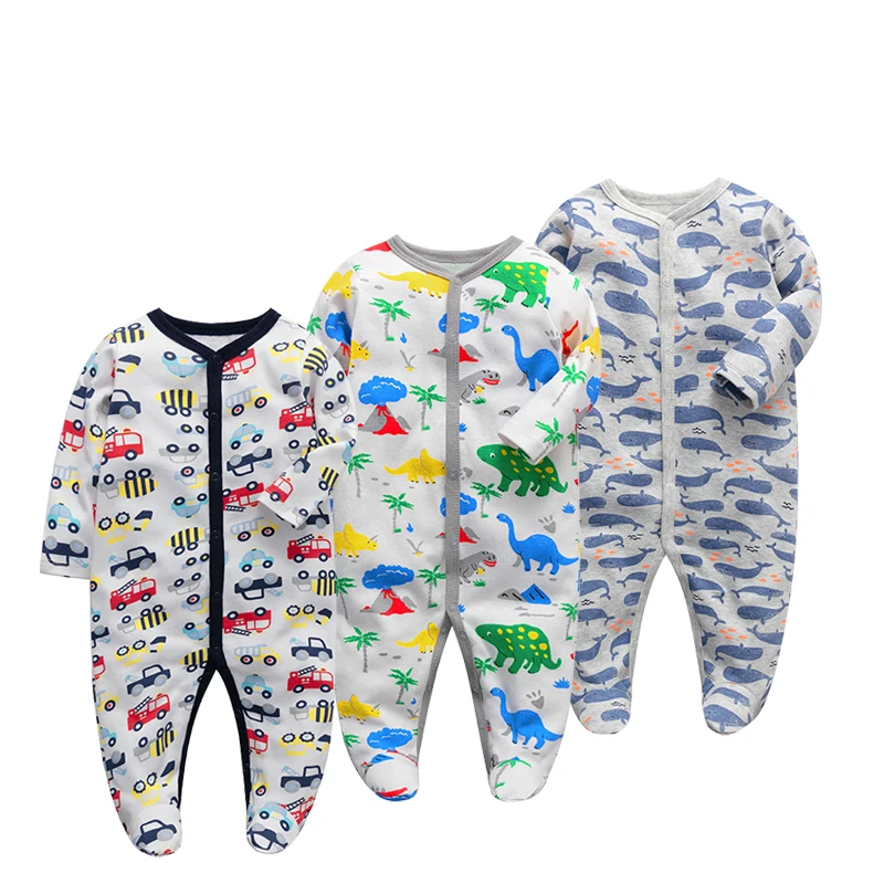 

3Piece/Lot 100%Cotton baby rompers suit newborn baby girls boys clothes Long Sleeve Jumpsuit Playsuit Outfits Baby Clothing