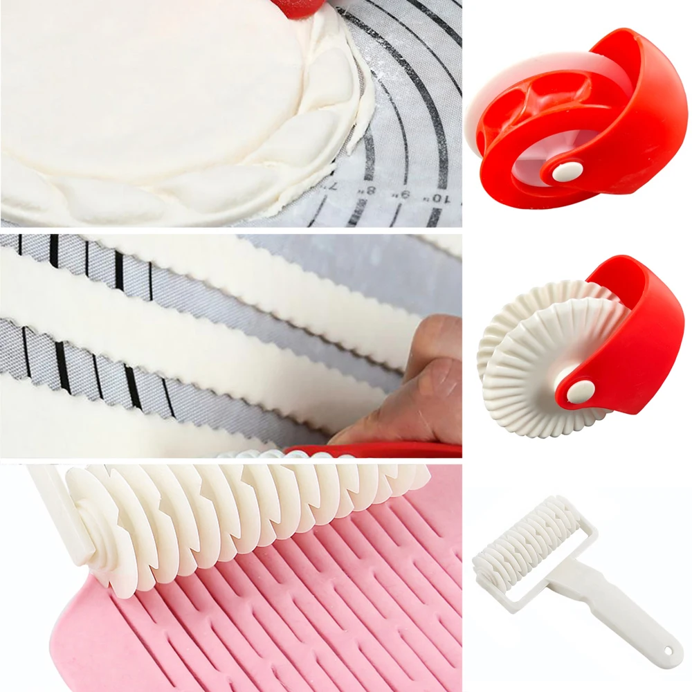 Plastic Dough Lattice Roller Cutter Pull Net Wheel Knife DIYPizza Pastry Pie Craft Making Tool Baking Accessories Kitchen baking tool dough cutter baking accessories