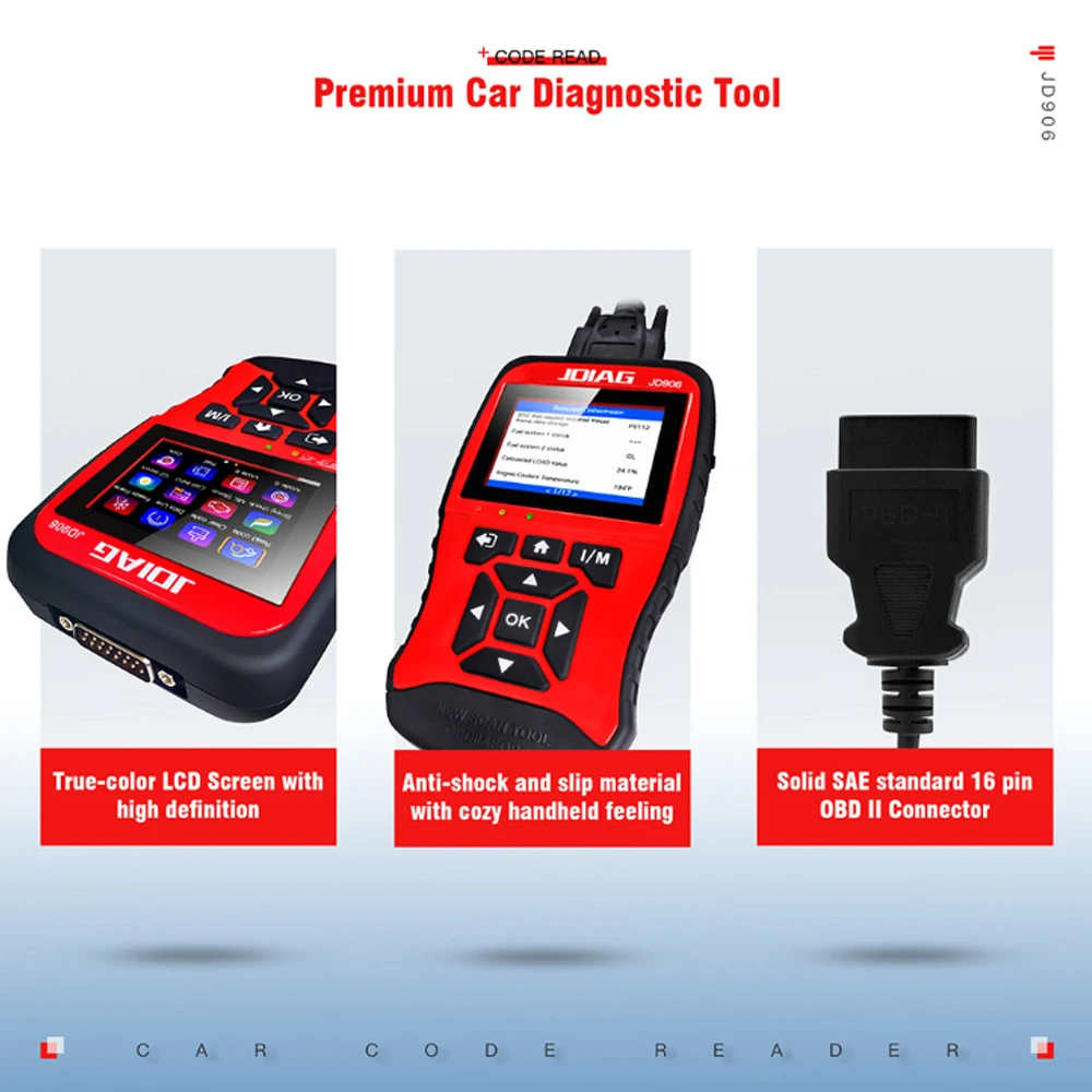 JDiag JD906 автомобильный диагностический инструмент OBD2 считыватель кода