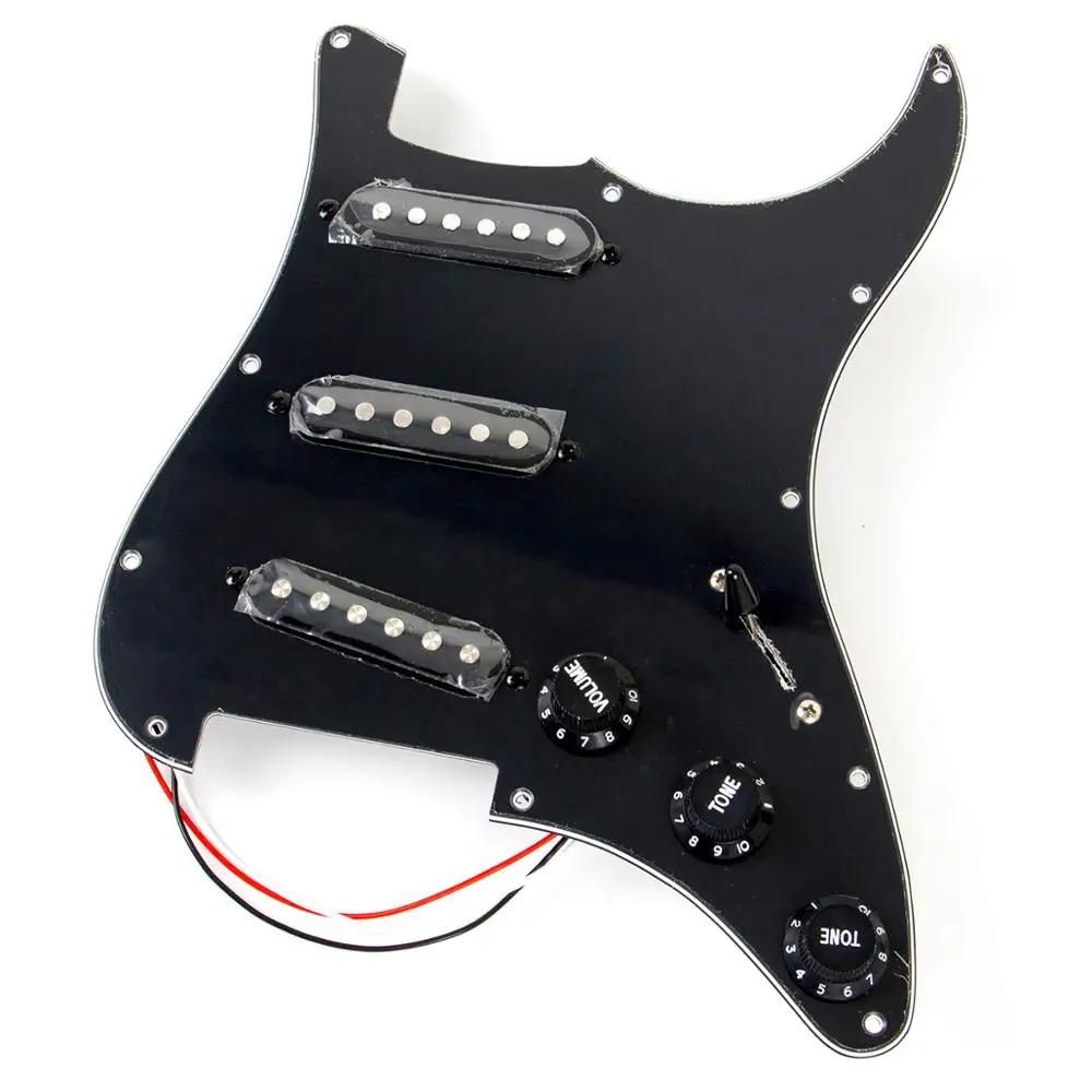 Черный предпроводной Pickguard 3 одна катушка для замены гитары Fender Strat|single coil|prewired