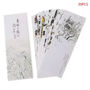 

30pcs Chinese Style Paper Bookmarks Spring Breeze and Green River South Bank Retro Beautiful Boxed Bookmark Commemorative Gifts