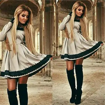 

Womens Lace Floral Cotton Blended Dress Inspired Party Skater Dress Formal Prom Dresses Fashion