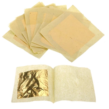 

Edible 24K Gold Foil Leaf Pure Genuine Gilding Paper Real Gold 4.33x4.33cm food Decor Facial Mask Arts Crafts Edible Cake Decor
