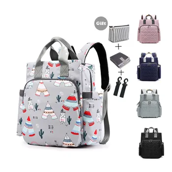 

Nylon Diaper Bag Backpack Mummy Travel Handbag Baby Stroller Bag Organizer Maternity Nappy Pocket With Mat Makeup Bag For Mom