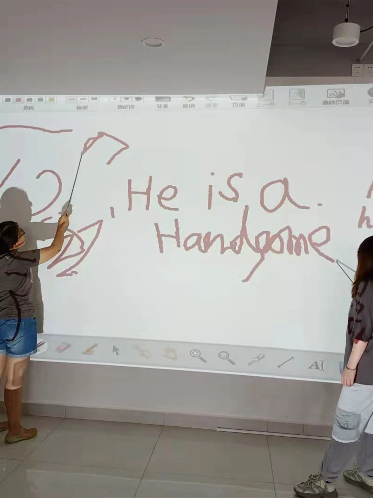 Long Teacher's Pointer Interactive Digital Board,Portable Infrared Smart Whiteboard,Flat Interactive Panel For Class,Conference