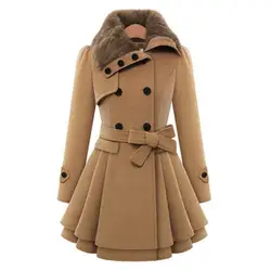 Women Trench Coat Englands Style Slim Long Double Breasted Belt Overcoat Autumn Winter Korean Style Lapel Trench Coat for Office