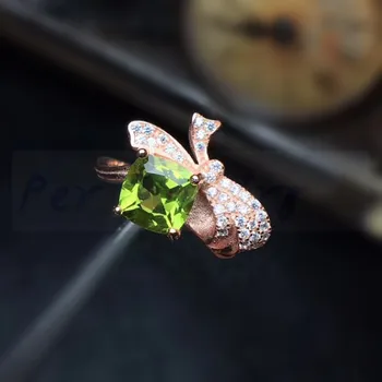 

Peridot ring 1.7ct gemstone Natural real peridot ring 925 sterling silver Fine jewelry Handmade rings #R991615