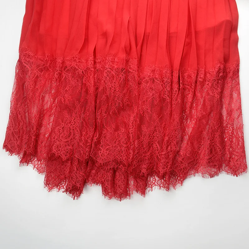 Короткий рукав красный однотонное платье для девочек женские рюшами блуза с прямоугольным воротником универсальное гофрированное трапецевидное вечерние летнее женское платье элегантное платье макси Self