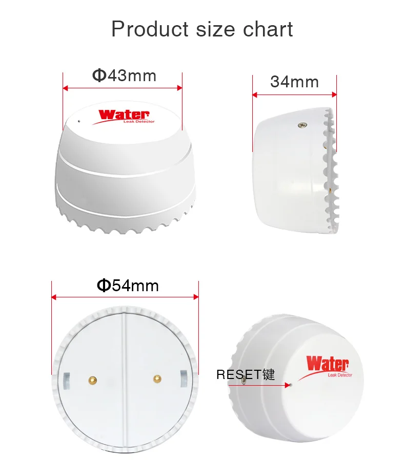 Sensor de Vazamento de Água Detector de Água Compatível com Tuyasmart Novo Branco Tuya Wifi Vida Inteligente App 5 Sensor e detector