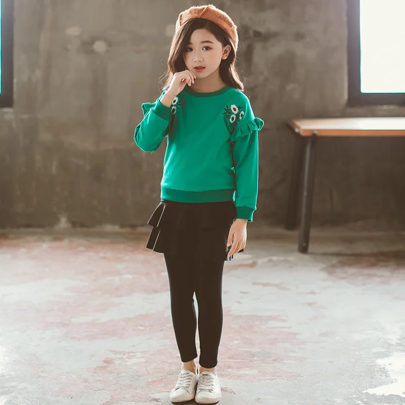 

Girls Spring 2019 New Style Set Korean-style Fashion Clothes Fashion Large Childrenswear Autumn Long Sleeve Children Two-Piece S