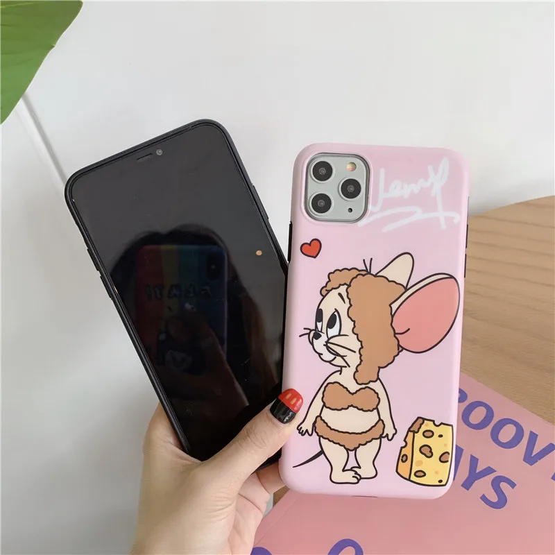 Забавный чехол для телефона Tom Jerry для iPhone 11 Pro MAX X XS Max XR 6 6S 7 8 Plus Мягкий силиконовый защитный чехол с мультяшным котом и Мышкой