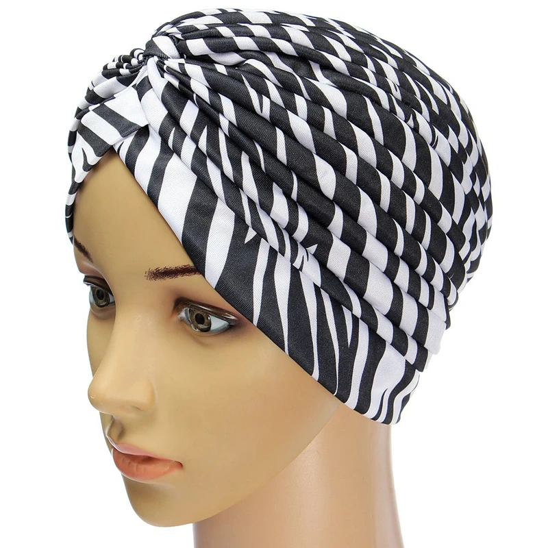 Bonnet Hat Turban pleated Wrap Head Indian Scarf extensible fabric for woman