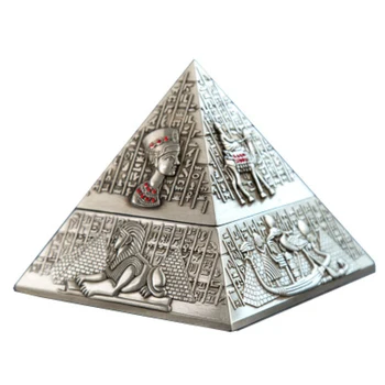 

European Style Metal Retro Ashtray Personality Pyramid Egyptian Decorative Ashtray Pyramid Smoking Accessories