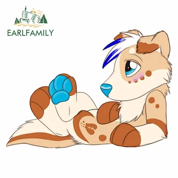 

EARLFAMILY 13cm x 9.5cm for Furry Paw Licking Vinyl Car Stickers Scratch-proof Window Trunk Custom Printing Waterproof Decal
