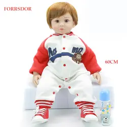 60 см Силиконовые конечности и ткань тела bebe bonecas короткие волосы Шарм ребенок Brinquedos Лучшие дети игрушки