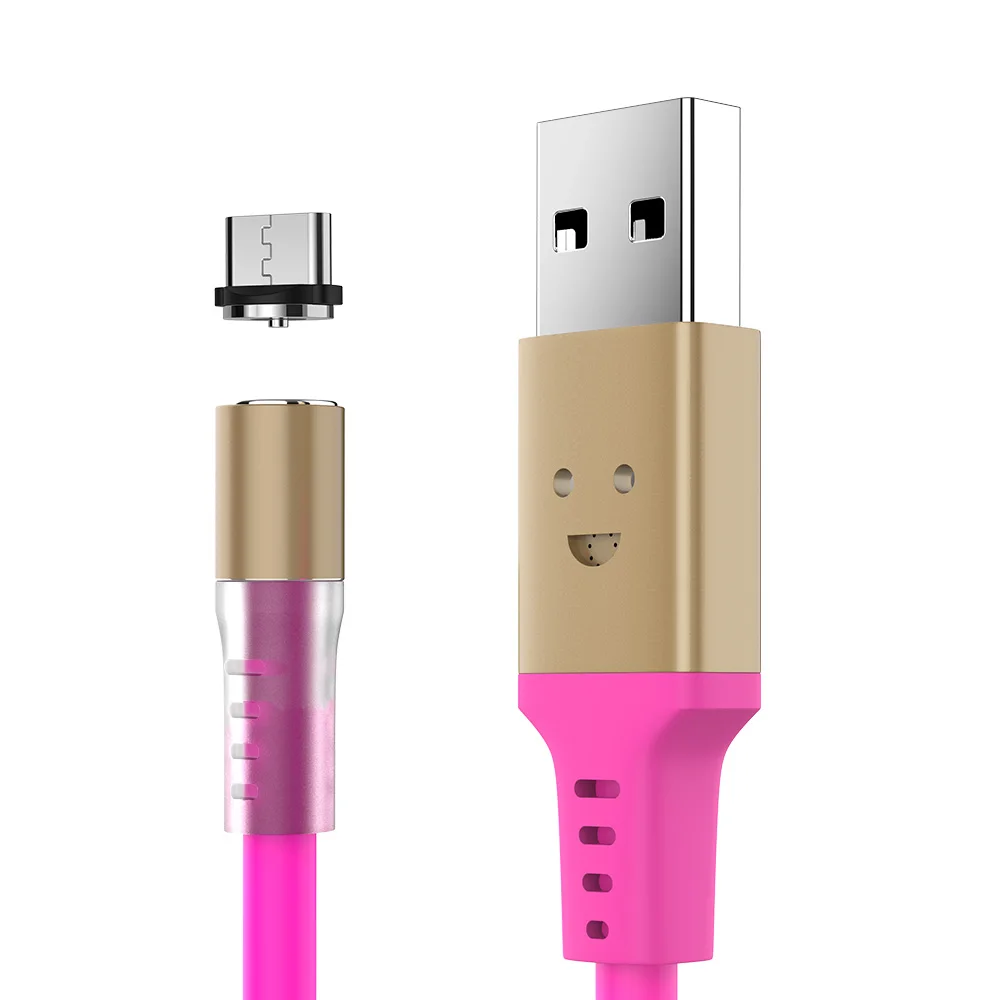 KISSCASE Голосовое управление тип-c кабель USB для Xiaomi Redmi Note 7 5 4 кабель USB для huawei Y6 p smart кабель usb type C - Цвет: Pink Type-C