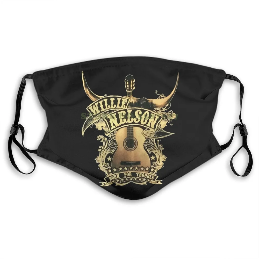 Face Mask Willie Nelson Guitar Trigger Born For Trouble Anti Dust With Filter Men Women Kids Girl Boy Teens Masks | Аксессуары для
