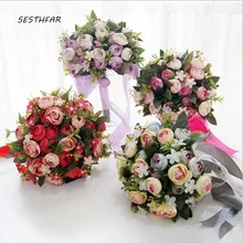 Красные Свадебные цветы Свадебный букет свадебные букеты белая роза Свадебный букет розовый букет De Mariage для невест SPH073