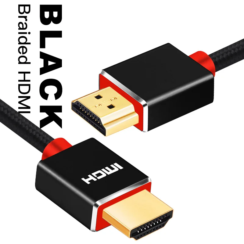 Shuliancable HDMI кабель Высокоскоростной 1080P 3D позолоченный плетеный кабель hdmi для HDTV xbox PS3/4 компьютера 1 м 2 м 3 м 5 м 10 м 15 м 20 м - Цвет: black