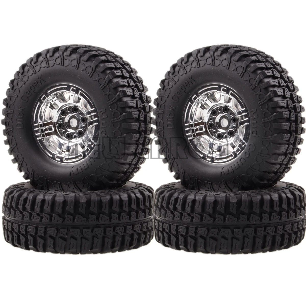 NEW ENRON 4P 1.9"Beadlock Wheels Rims 100MM Dick Cepek Mud Country Tires Tyre For 1:10 Rock Crawler Tamiya CC01 MST jimny - Цвет: Silver