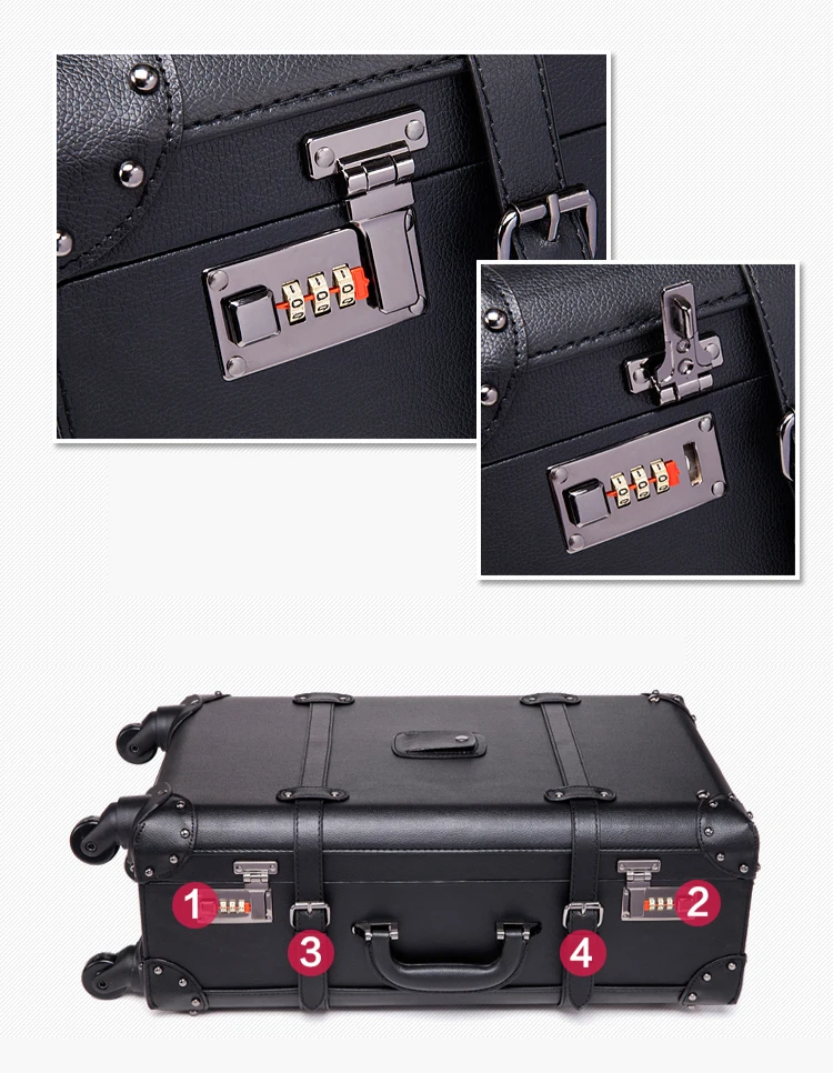 Ретро чемодан на колёсиках набор Спиннер для женщин пароль тележка 24 дюймов чемодан колеса 20 дюймов для мужчин винтаж кабина дорожная сумка багажник