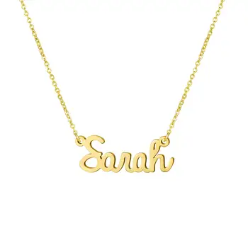 

Hot Sell Simple Fashion Gold Color Personalized Letter Necklace Stainless Steel Choker Custom Wedding Anniversary Party Jewelry